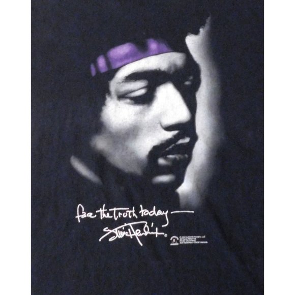 Jimi Hendrix Tee Shirt Vintage 2004 2X Black Face the Truth Today Zion Cotton - Picture 2 of 7